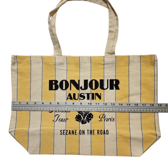 Sézane Bonjour Austin Amour Tour From Paris Tote Bag Stripe - Picture 7 of 8